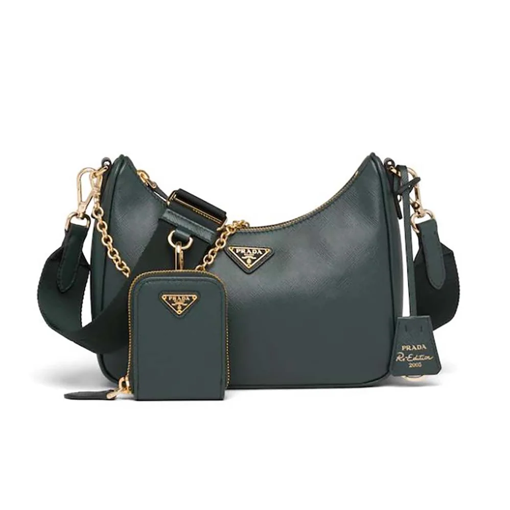 Prada Prada Re-Edition 2005 Saffiano Leather Bag for Women in Green Prada Prada Re-Edition 2005 Saffiano Leather Bag for Women in Green