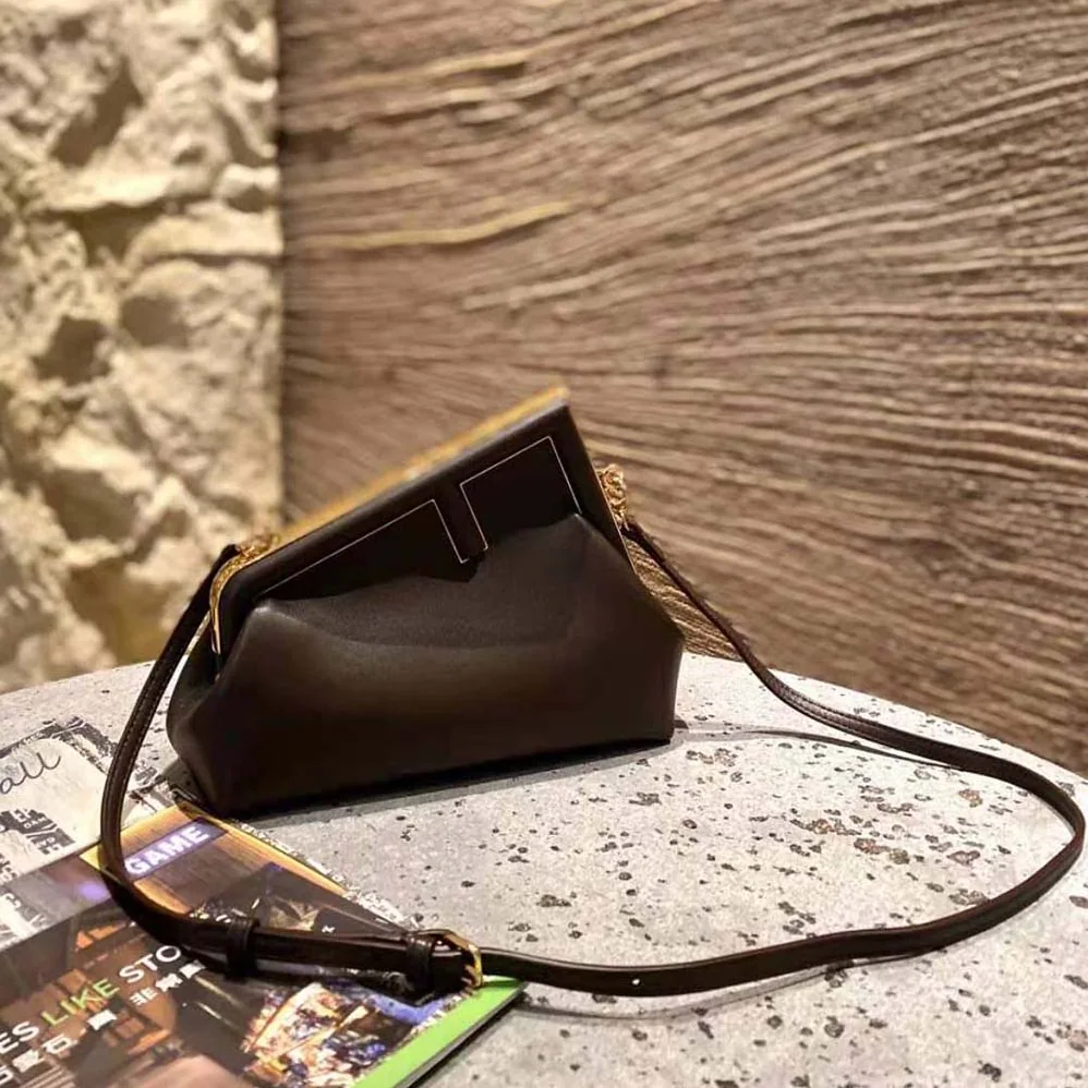 Fendi First Small Nappa Leather Bag for Women in Maroon