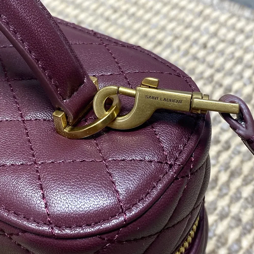 Saint Laurent YSL Gaby Large Vanity Bag In Lambskin for Women in Maroon Saint Laurent YSL Gaby Large Vanity Bag In Lambskin for Women in Maroon