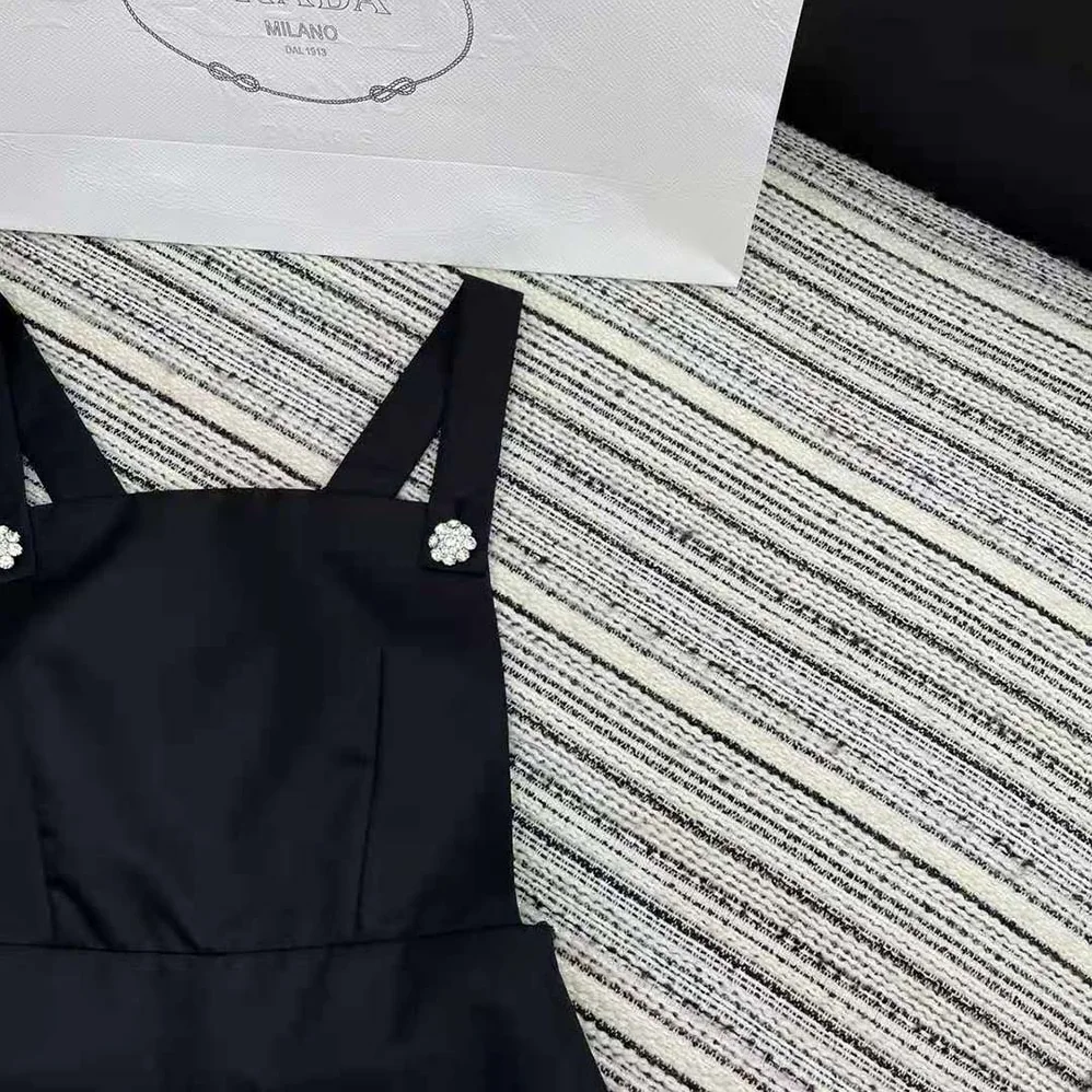 Prada Re-Nylon Overall Dress for Women in Black Prada Re-Nylon Overall Dress for Women in Black