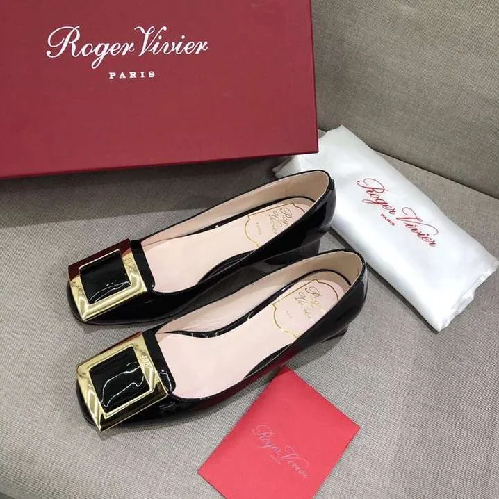 Roger Vivier Tres Vivier Ballerinas 2.54 cm Heel for Women in Black Roger Vivier Tres Vivier Ballerinas 2.54 cm Heel for Women in Black