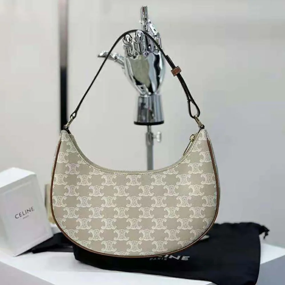 Celine Ava Bag in Triomphe Canvas and Calfskin for Women Celine Ava Bag in Triomphe Canvas and Calfskin for Women