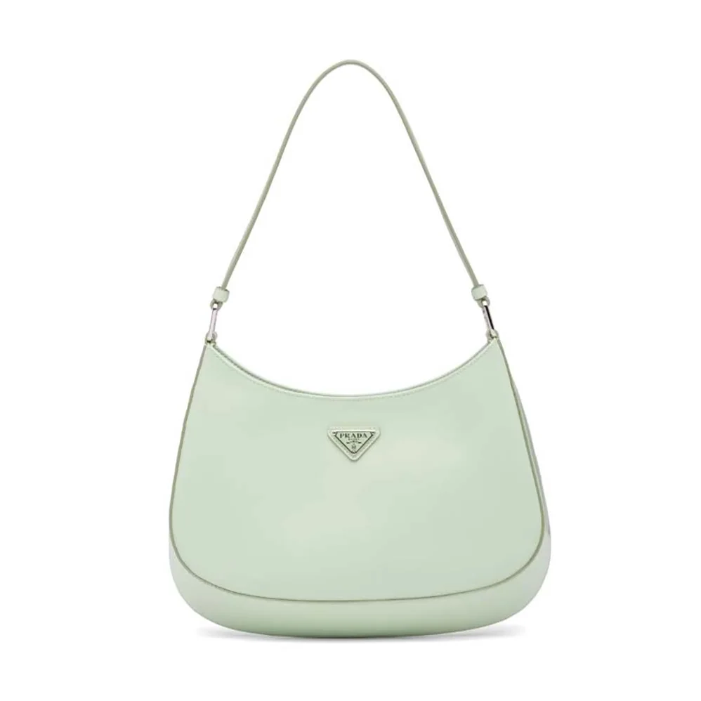 Prada Prada Cleo Brushed Leather Shoulder Bag for Women in Aqua