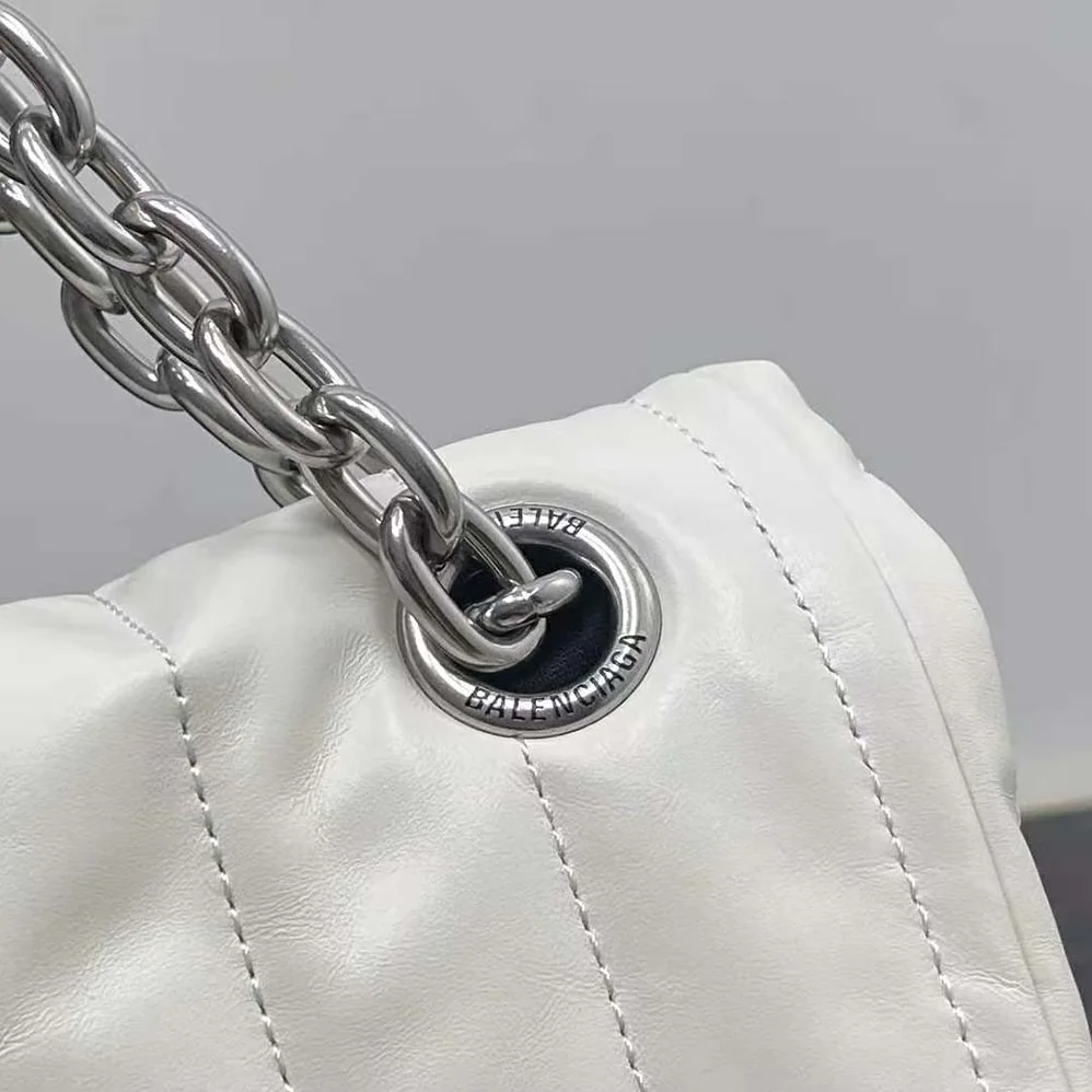 Balenciaga Monaco Medium Chain Bag Quilted in off White for Women