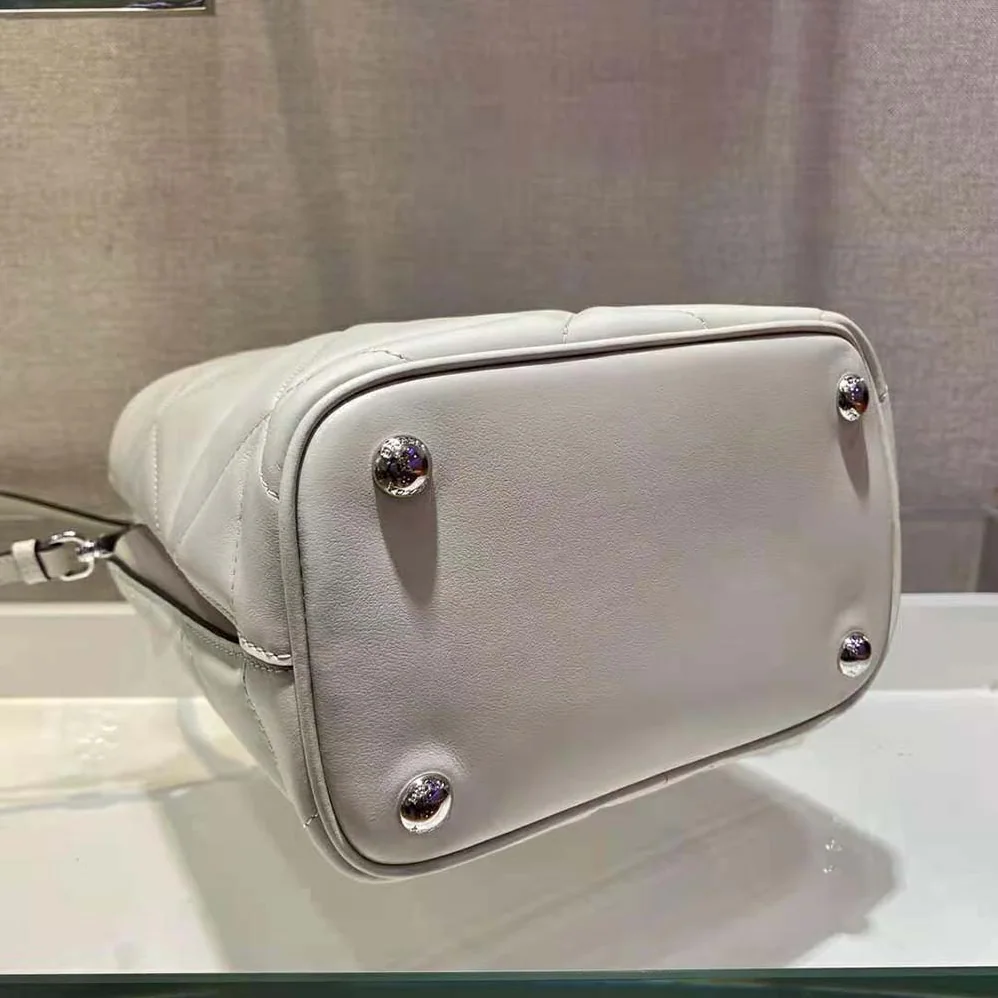 Prada Bucket Design Spectrum Leather Bag for Women in White