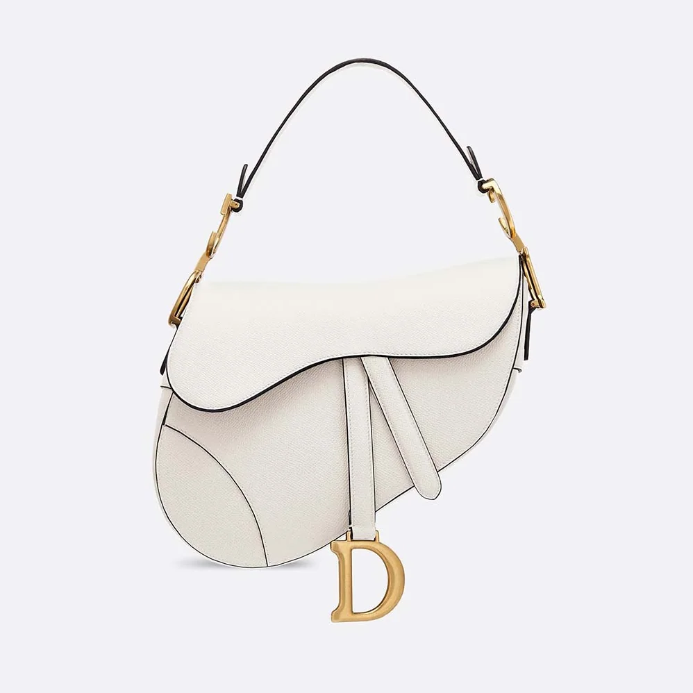 Dior Saddle Calfskin Bag for Women in White Dior Saddle Calfskin Bag for Women in White