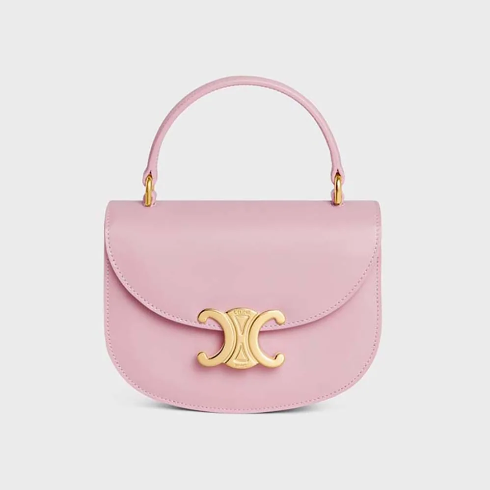 Celine Mini Besace Triomphe in Shiny Calfskin for Women in Pink Celine Mini Besace Triomphe in Shiny Calfskin for Women in Pink