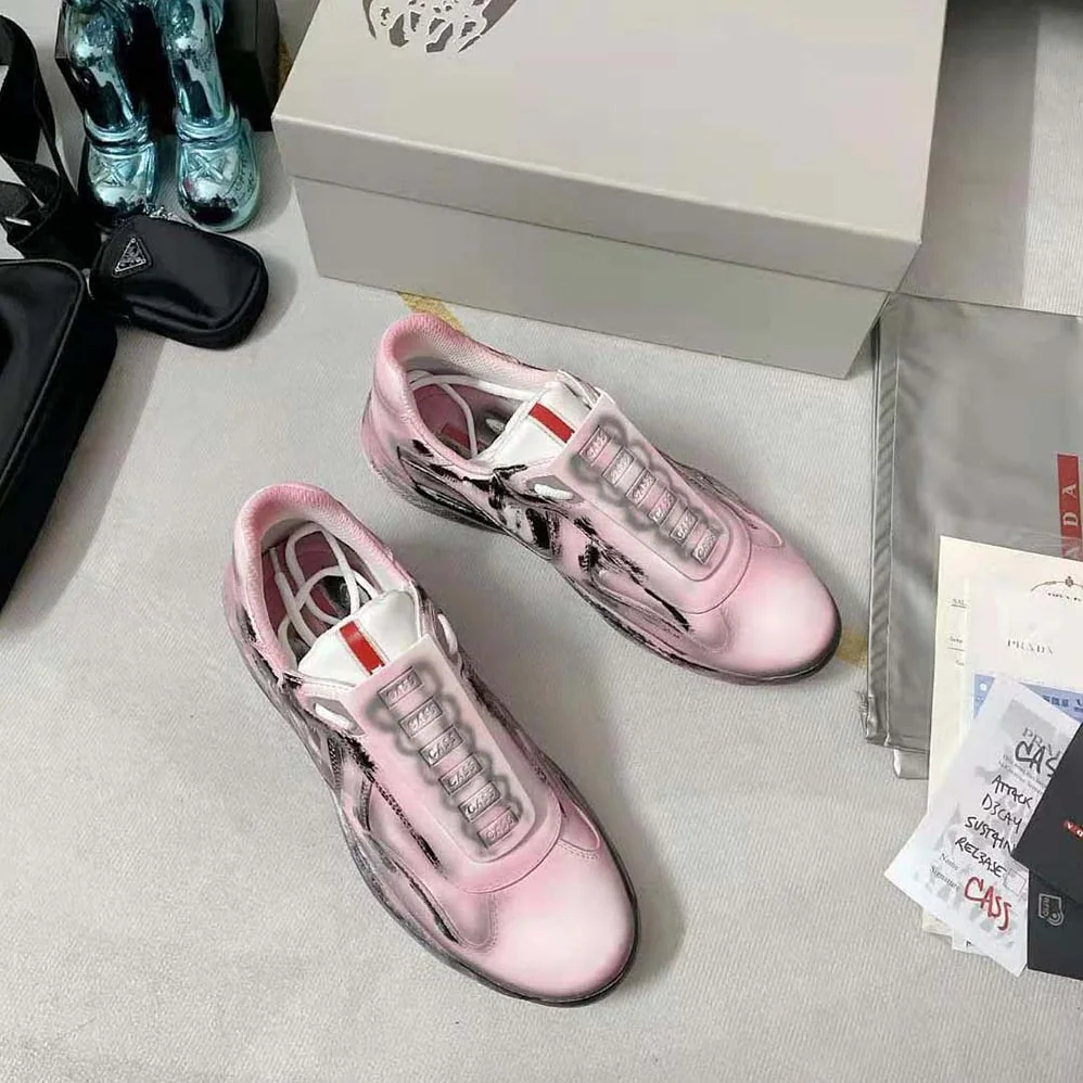 Prada Cass x Prada Americas Cup D3cay Sneakers for Unisex in Pink Prada Cass x Prada Americas Cup D3cay Sneakers for Unisex in Pink