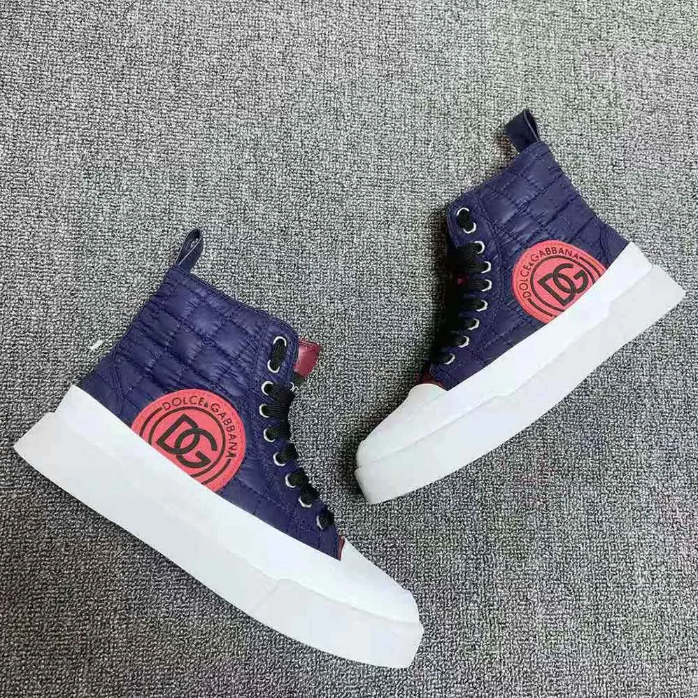 Dolce Gabbana D&G Quilted Two-Tone Nylon Portofino Light Mid-Top Sneakers for Unisex in Navy Dolce Gabbana D&G Quilted Two-Tone Nylon Portofino Light Mid-Top Sneakers for Unisex in Navy