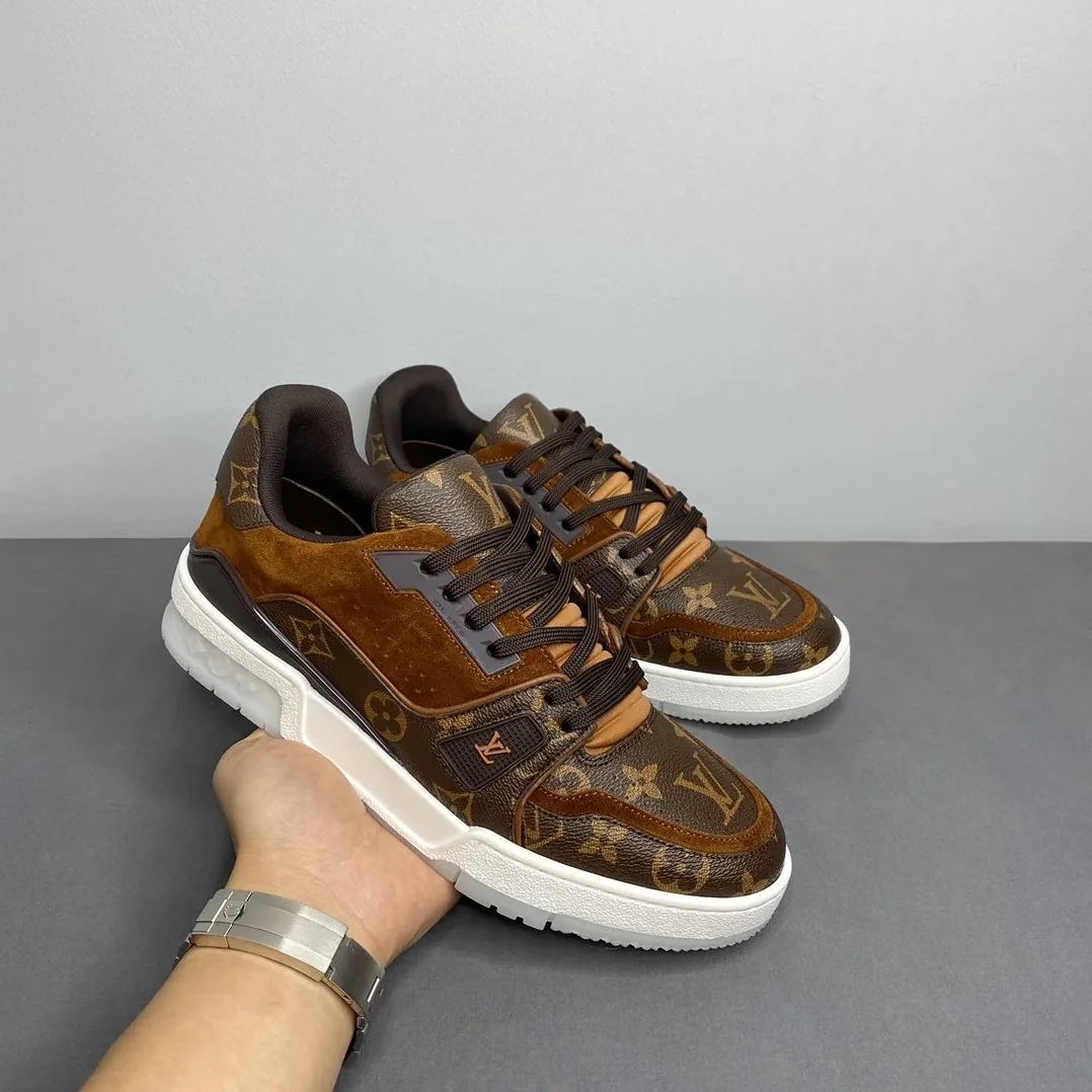 Louis Vuitton Trainer Sneaker Monogram Canvas Brown Virgil Abloh Louis Vuitton Trainer Sneaker Monogram Canvas Brown Virgil Abloh