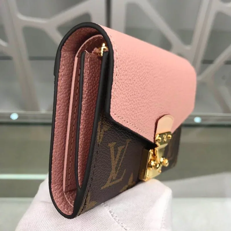 Louis Vuitton Pallas Compact Wallet Combines Monogram Canvas Pink Louis Vuitton Pallas Compact Wallet Combines Monogram Canvas Pink