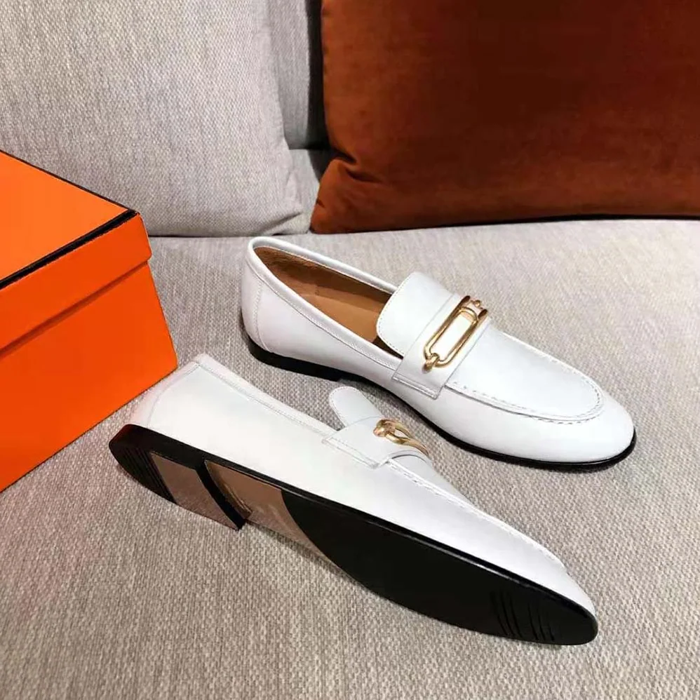 Hermes Colette Loafer in Calfskin Leather for Women in White Hermes Colette Loafer in Calfskin Leather for Women in White