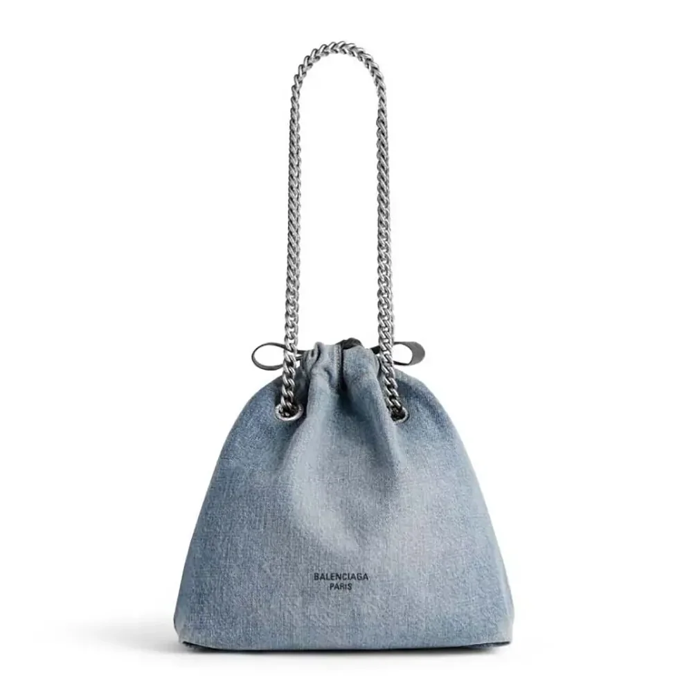 Balenciaga Crush Small Tote Bag Denim in Blue for Women Balenciaga Crush Small Tote Bag Denim in Blue for Women
