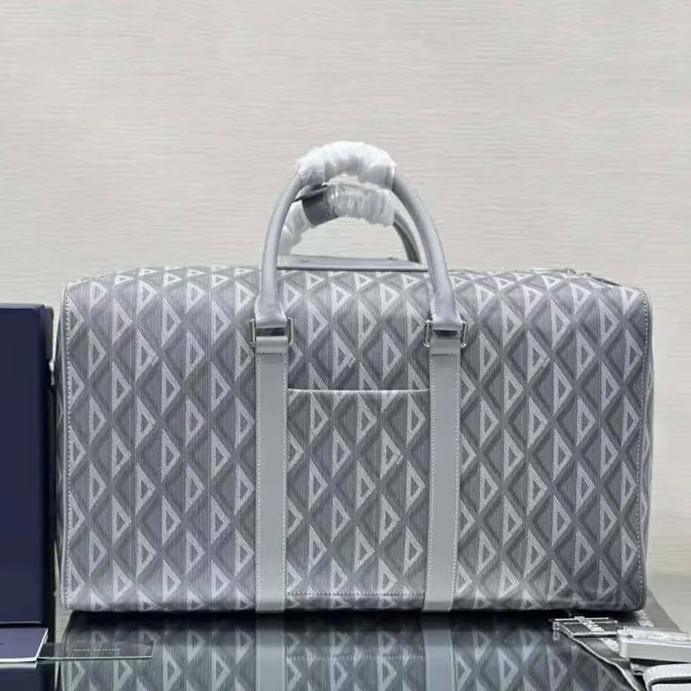 Dior Lingot 50 Duffle Bag Dior Gray CD Diamond Canvas for Men