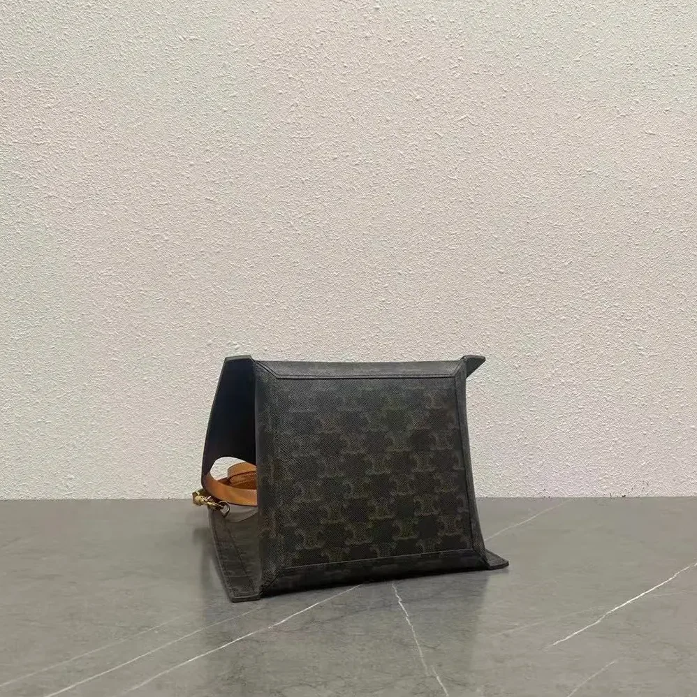 Celine Small Cube Bag In Triomphe Canvas And Natural Calfskin for Women