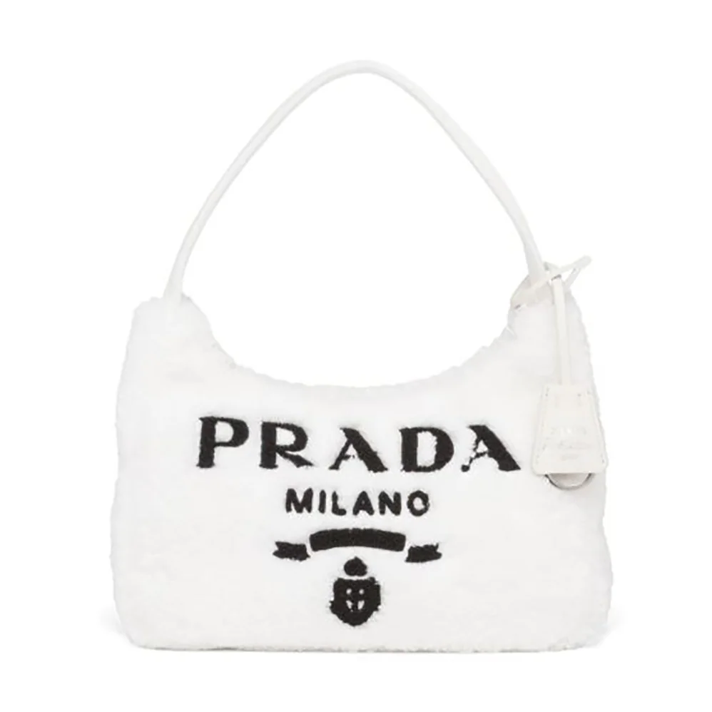 Prada Re-Edition 2000 Terry Mini-Bag for Women in White Prada Re-Edition 2000 Terry Mini-Bag for Women in White