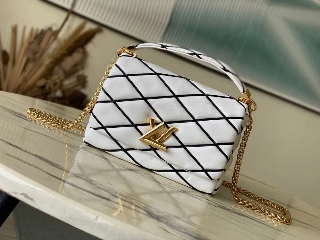 Louis Vuitton GO- White/ Black Bag - 9.1 Inches/ Louis Vuitton GO- White/ Black Bag - 9.1 Inches/