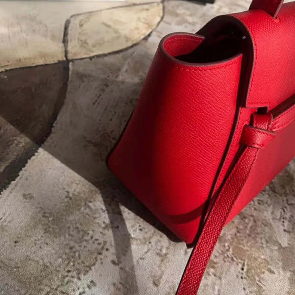 Celine Nano Belt Bag in Grained Calfskin Bag for Women in Red