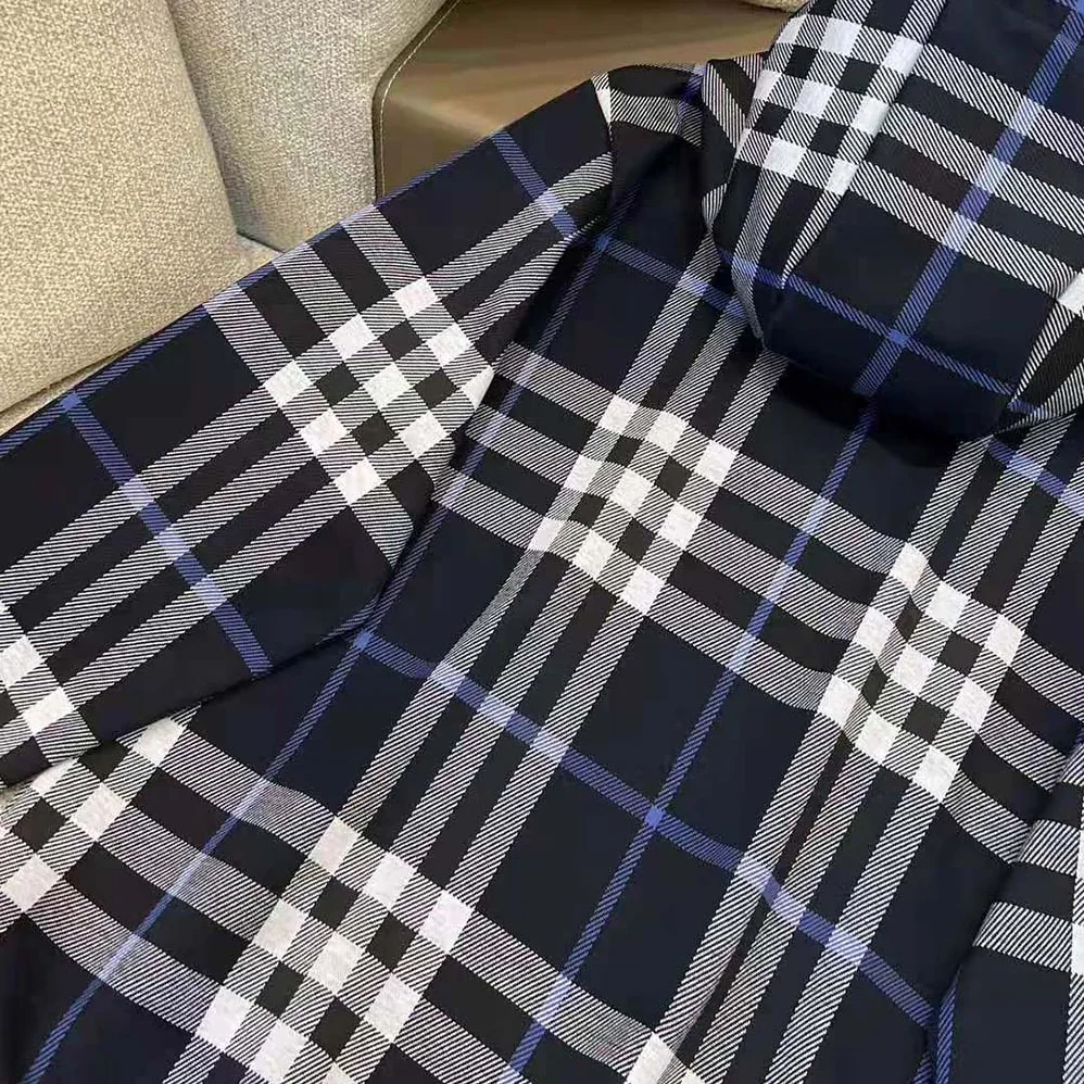 Burberry Check Cotton Jacquard Hoodie for Men in Blue
