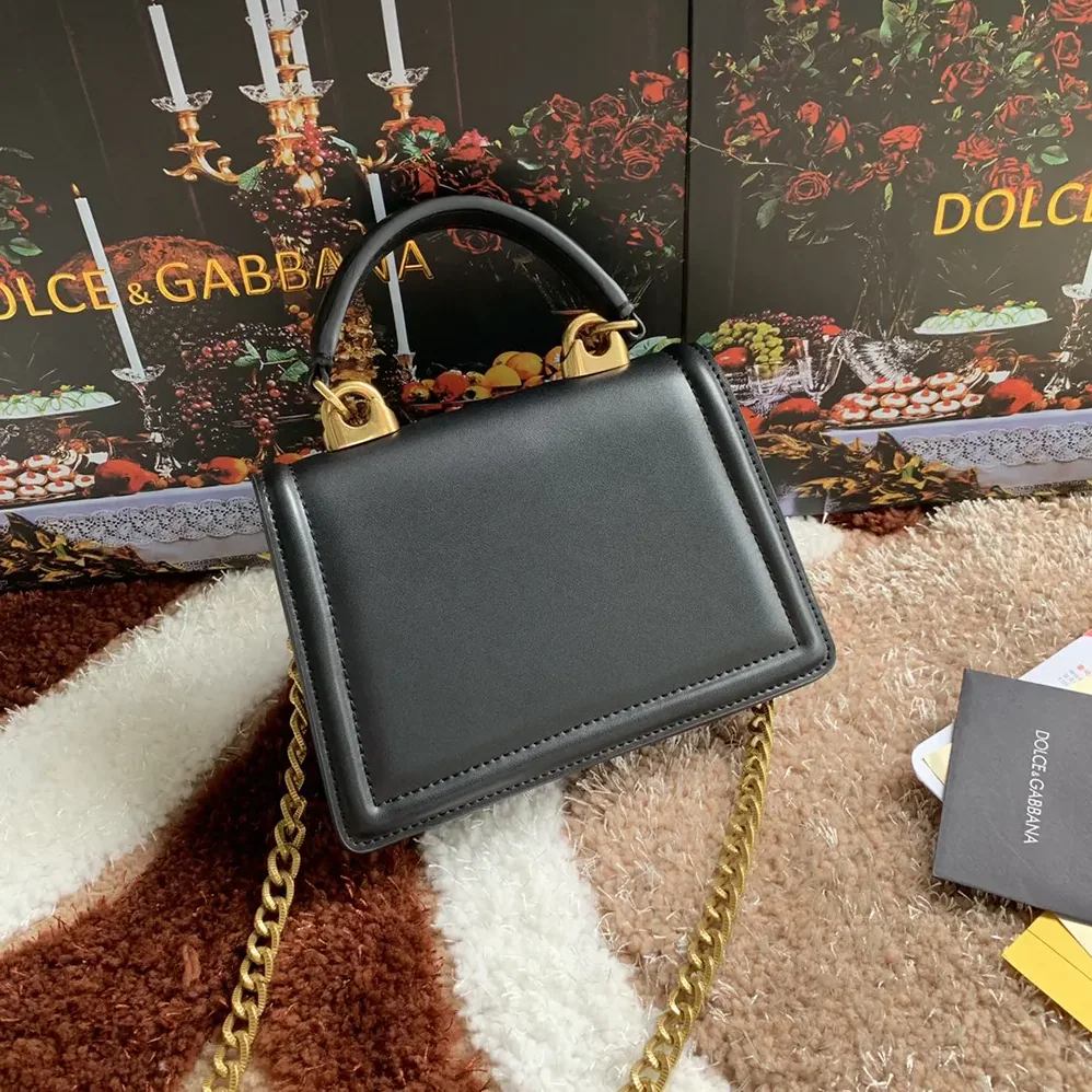 Dolce Gabbana D&G Medium Smooth Calfskin Devotion Bag for Women in Black