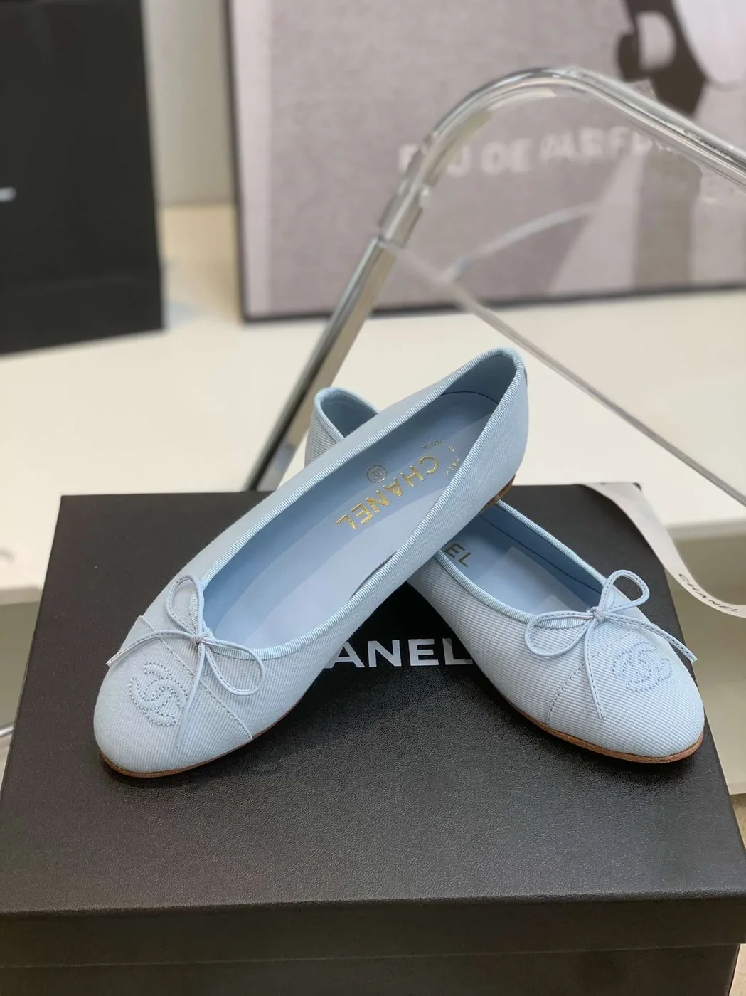 Chanel Ballet Flats Light Blue Chanel Ballet Flats Light Blue