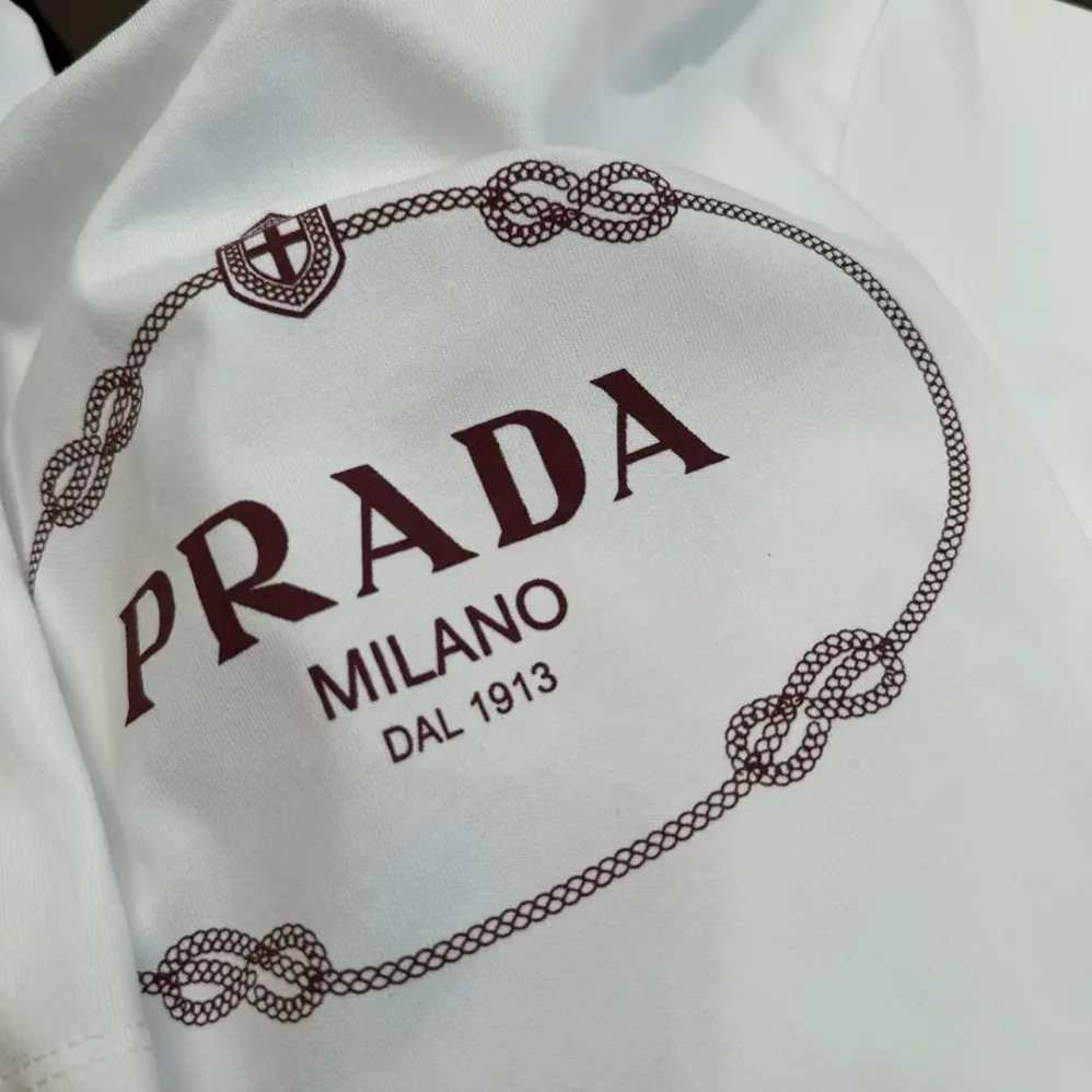 Prada Printed Jersey T for Women in shirt in Ivory