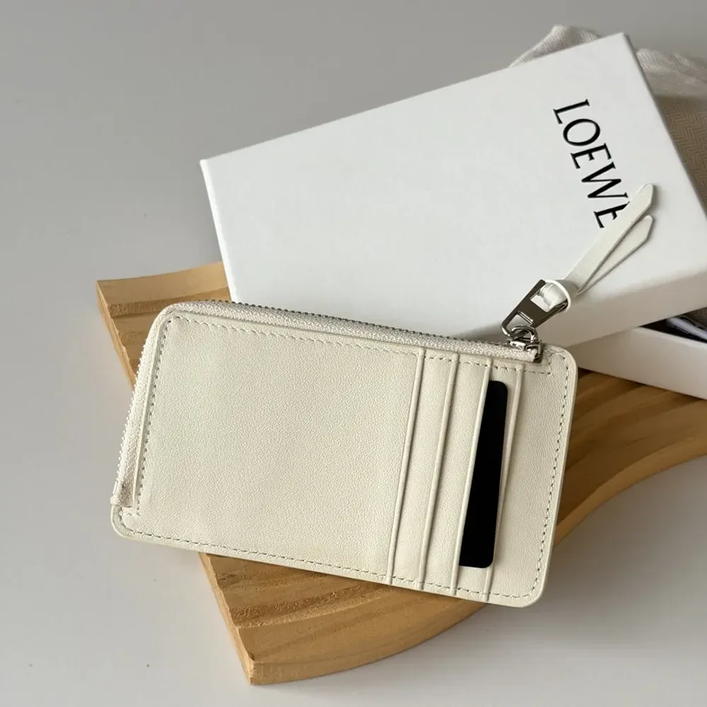 Loewe Coin Cardholder in Nappa Calfskin for Unisex in White Loewe Coin Cardholder in Nappa Calfskin for Unisex in White