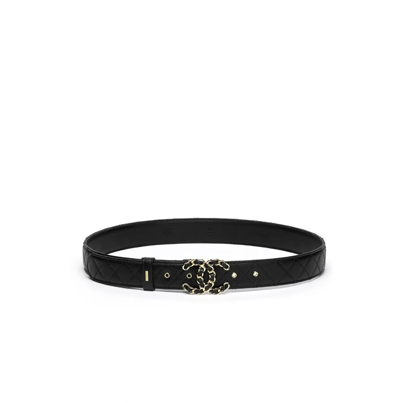 Chanel CC Buckle Quilted Belt Black