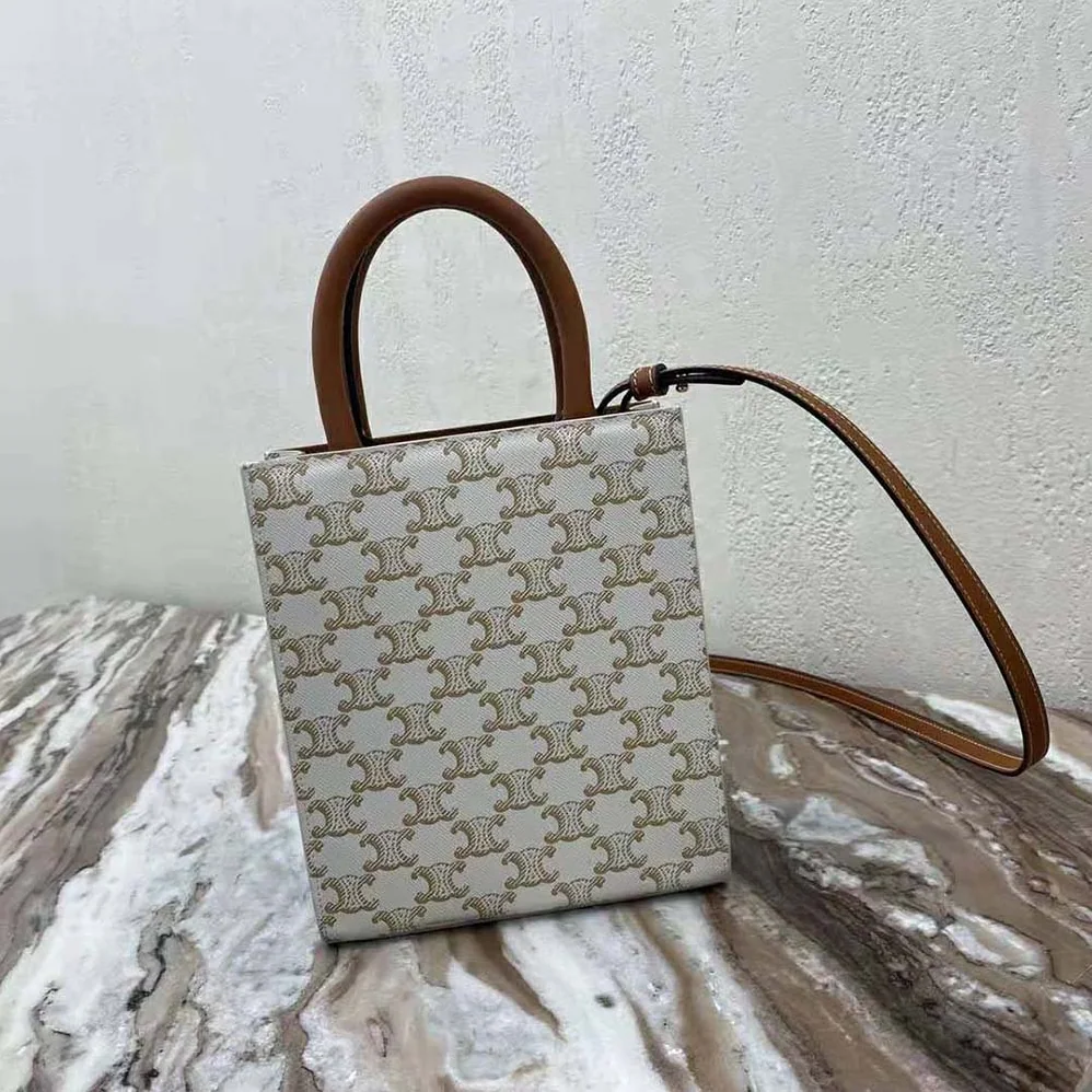 Celine Mini Vertical Cabas in Triomphe Canvas with Celine Print for Women