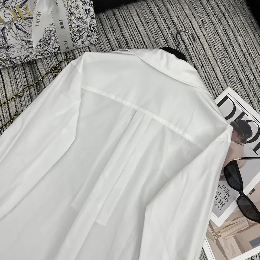 Dior Blouse White Cotton Poplin for Women Dior Blouse White Cotton Poplin for Women
