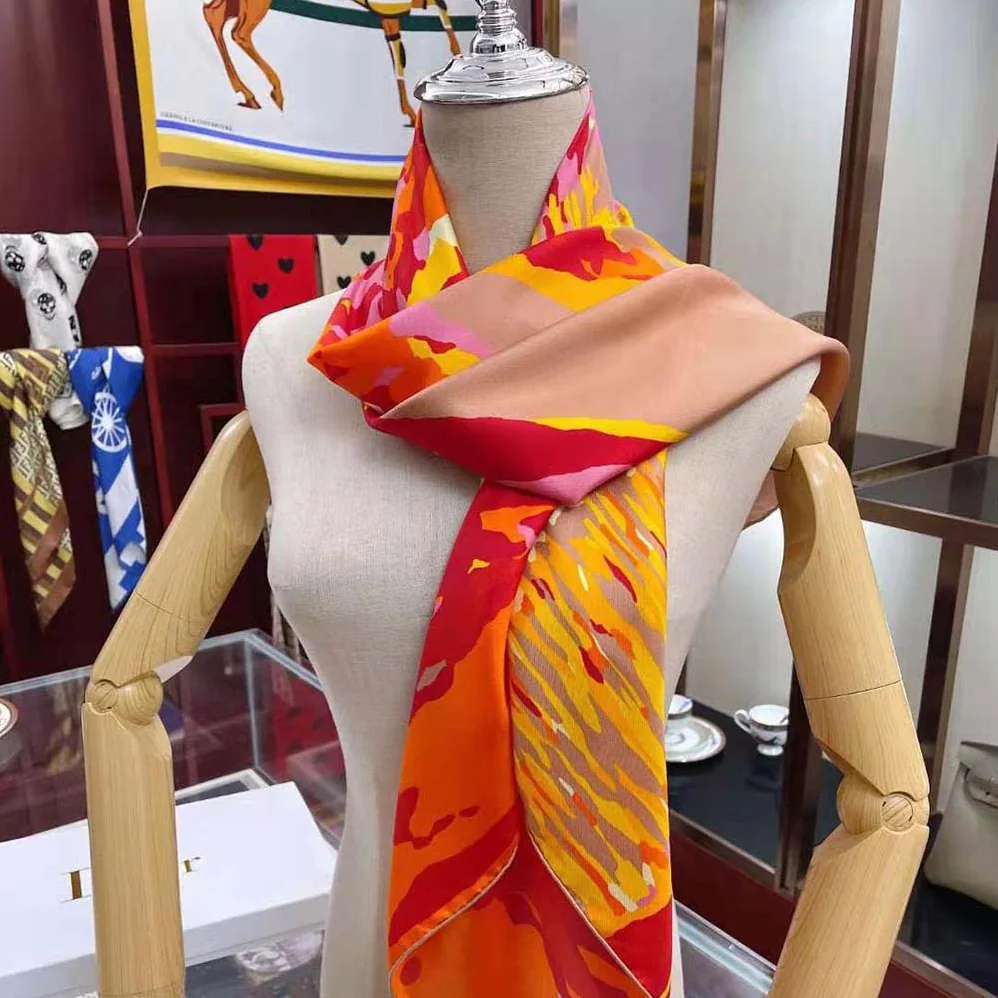 Dior D-Wood Square Scarf Multicolor Silk Twill for Women Dior D-Wood Square Scarf Multicolor Silk Twill for Women