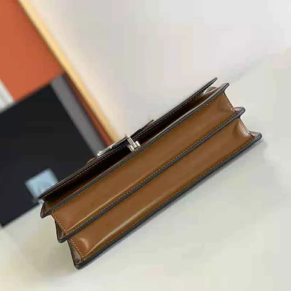 Prada Embleme Brushed-Leather Bag for Women in Brown