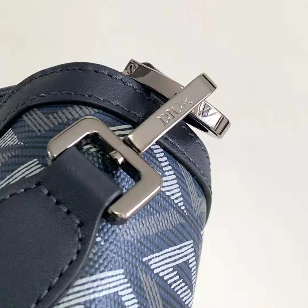 Dior Mini Dior Hit the Road Bag Navy Blue CD Diamond Canvas for Men Dior Mini Dior Hit the Road Bag Navy Blue CD Diamond Canvas for Men