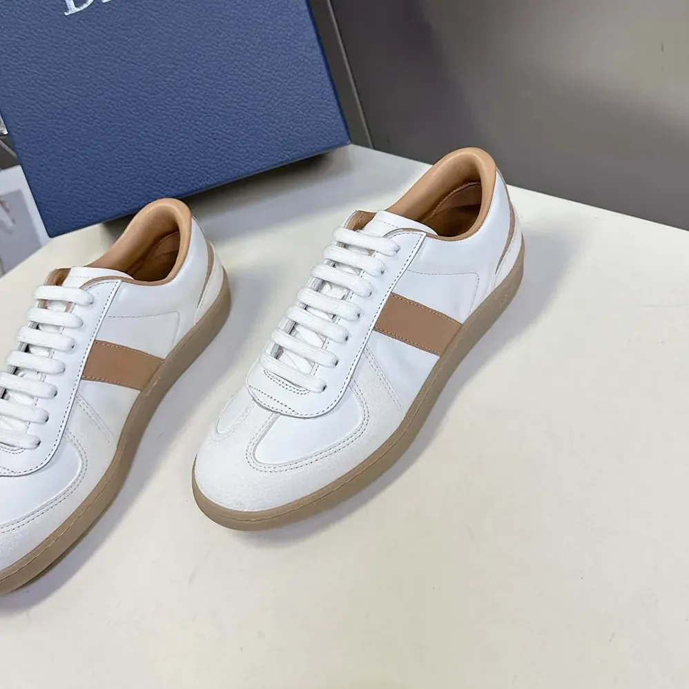 Dior B01 Matchpoint Sneaker Cognac and White Smooth Calfskin with White Suede for Men Dior B01 Matchpoint Sneaker Cognac and White Smooth Calfskin with White Suede for Men