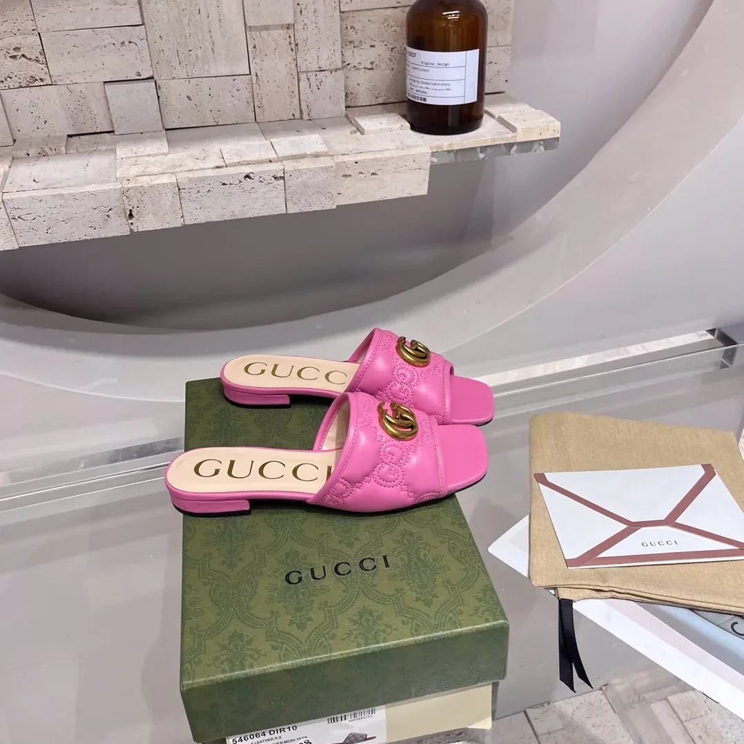 Gucci Slide Sandal With Double G Pink for Women