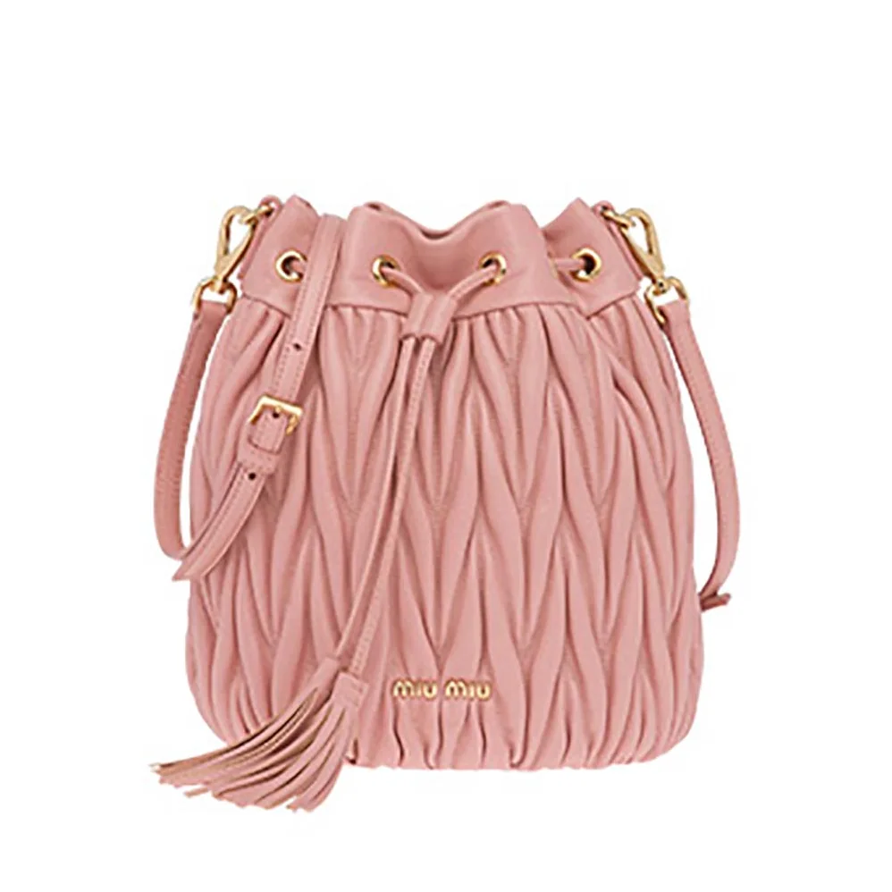 Miu Miu Matelasse Leather Bag for Women in Pink Miu Miu Matelasse Leather Bag for Women in Pink