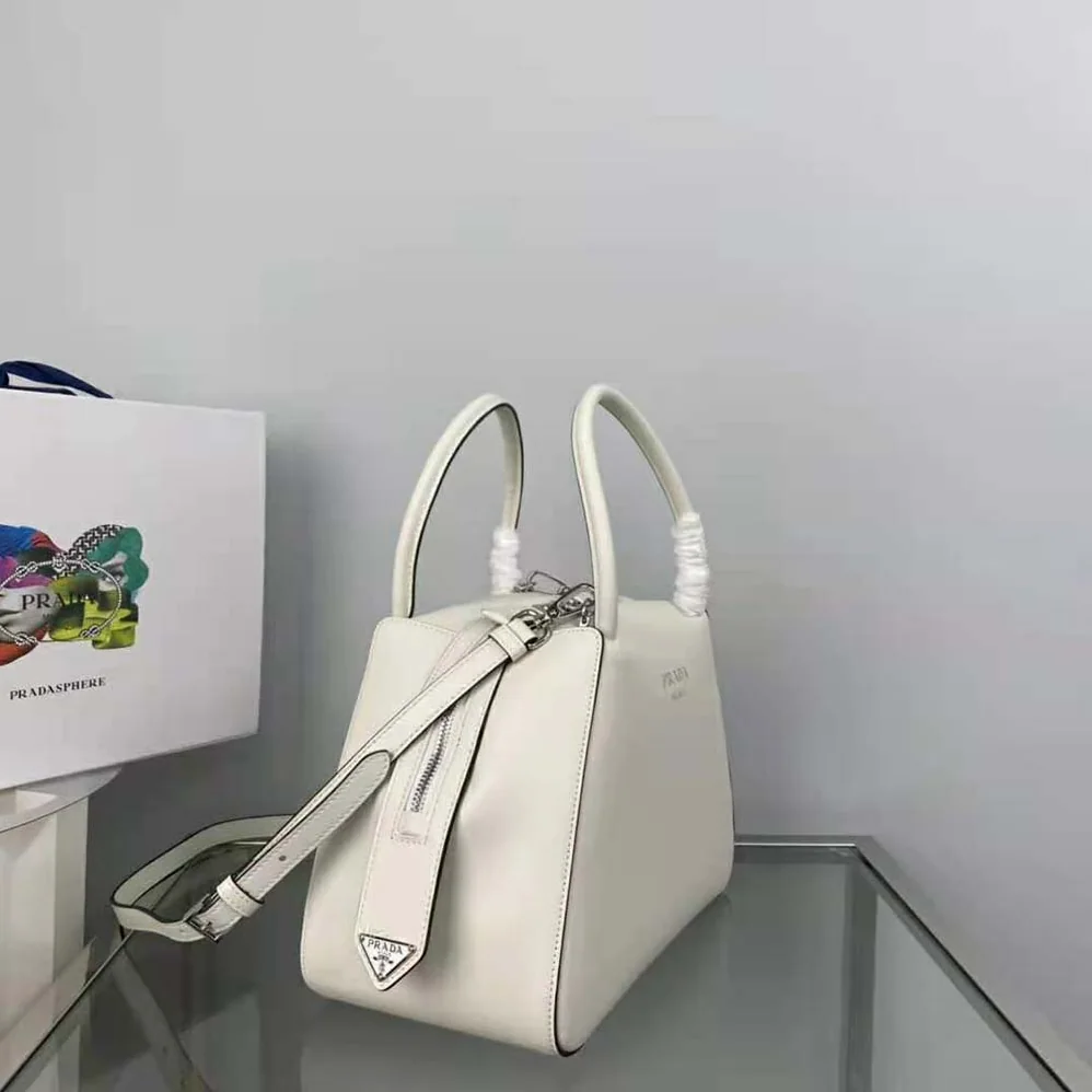 Prada Small Leather Prada Supernova Handbag for Women in White Prada Small Leather Prada Supernova Handbag for Women in White