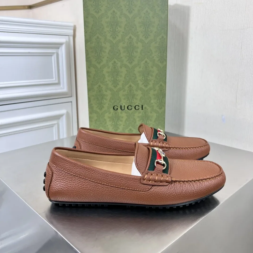 Gucci Loafers With Web Details Brown for Men Gucci Loafers With Web Details Brown for Men