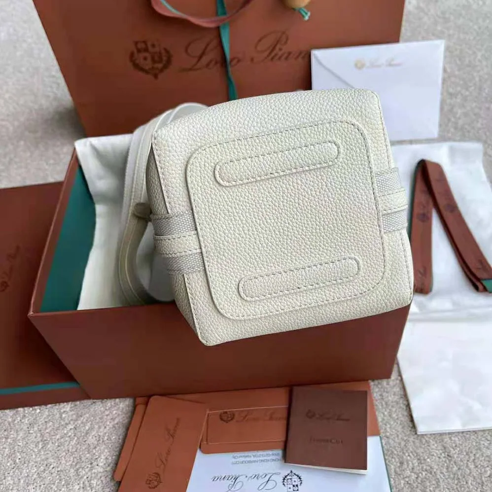 Loro Piana Micro Bale Bag in Calfskin Leather for Women in White Loro Piana Micro Bale Bag in Calfskin Leather for Women in White
