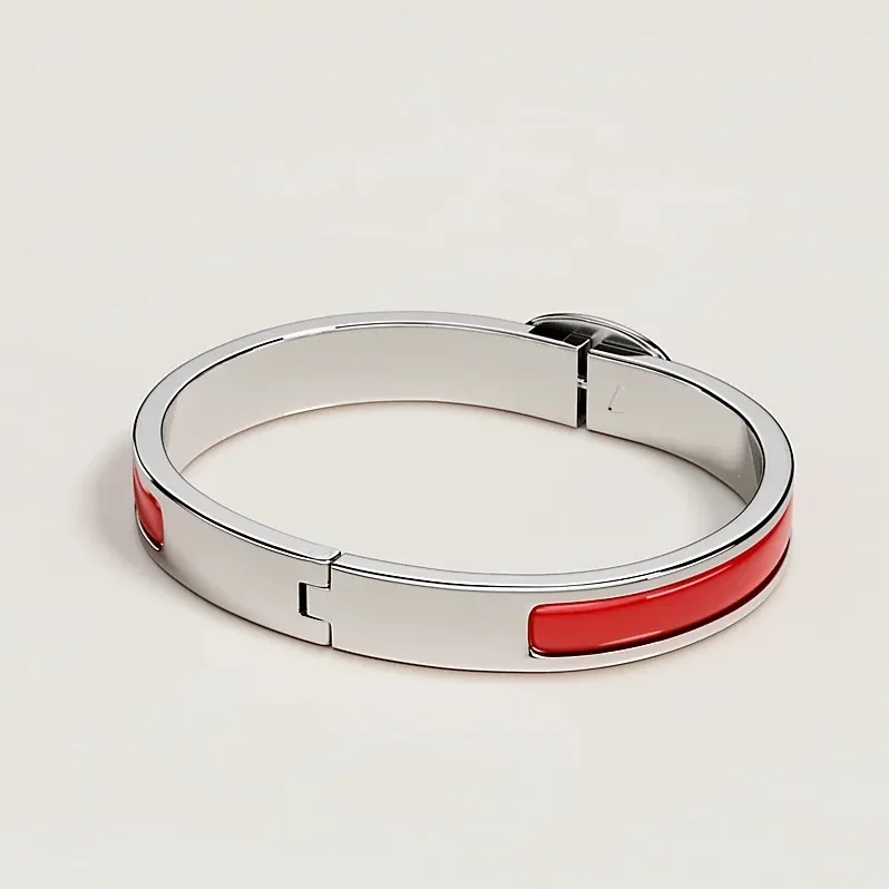 Hermes Mini Clic Chaine D Ancre Bracelet Rouge Amarante Silver Hardware Hermes Mini Clic Chaine D Ancre Bracelet Rouge Amarante Silver Hardware