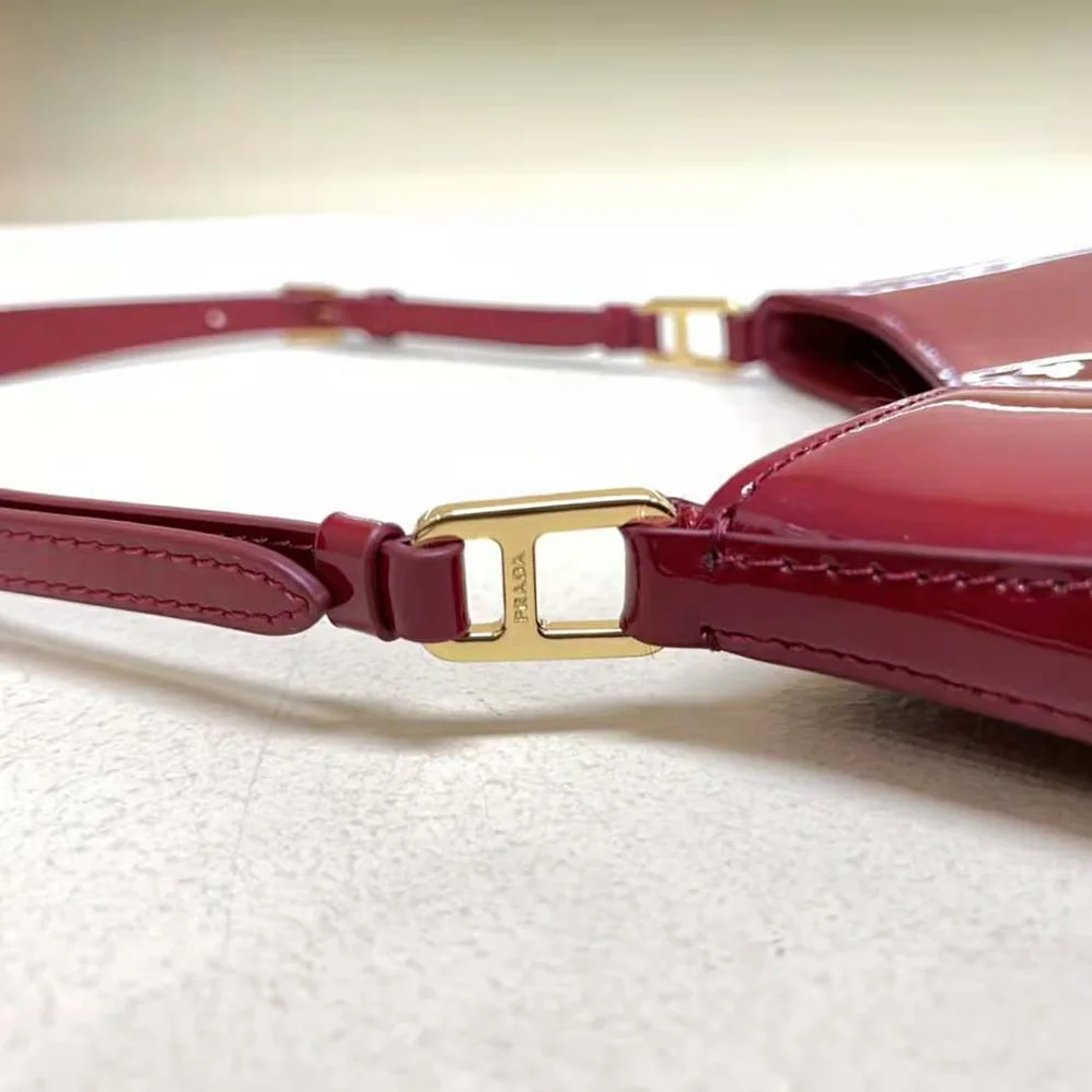 Prada Cleo Patent Leather Bag for Women in Red