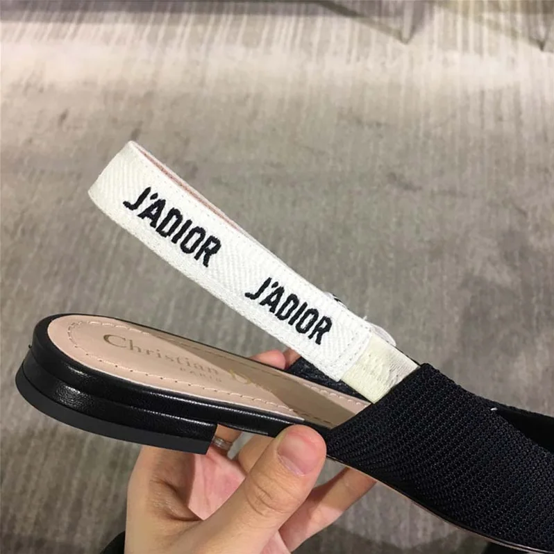 Dior Ballerina Technical Canvas J'Adior Ribbon 1cm Shoes Black for Women Dior Ballerina Technical Canvas J'Adior Ribbon 1cm Shoes Black for Women