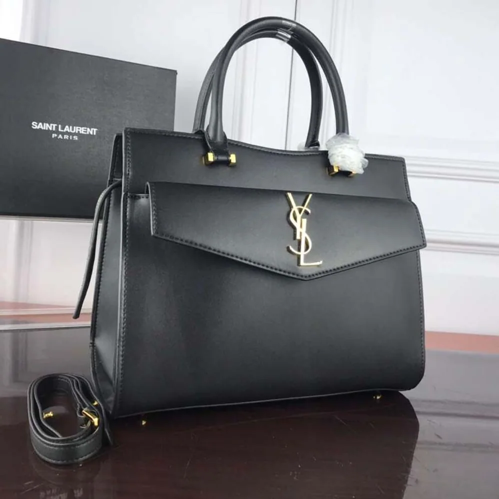 Saint Laurent YSL Uptown Medium Tote Shiny Smooth for Women in Black Saint Laurent YSL Uptown Medium Tote Shiny Smooth for Women in Black