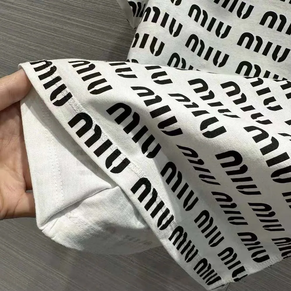 Miu Miu Print Cotton T for Women in shirt with Print Logo Miu Miu Print Cotton T for Women in shirt with Print Logo