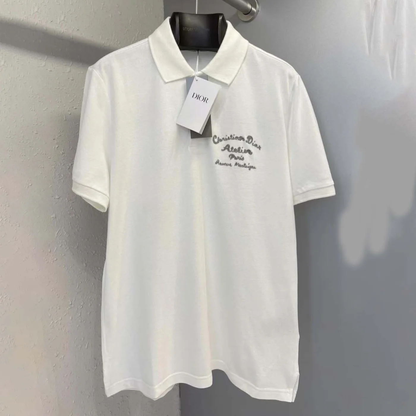 Dior Logo-embroidered Cotton Polo shirt for Men in White