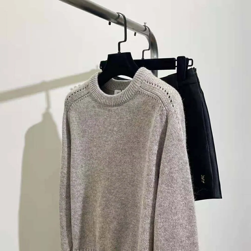 Celine Crew Neck Sweater in Seamless Cashmere for Women Celine Crew Neck Sweater in Seamless Cashmere for Women