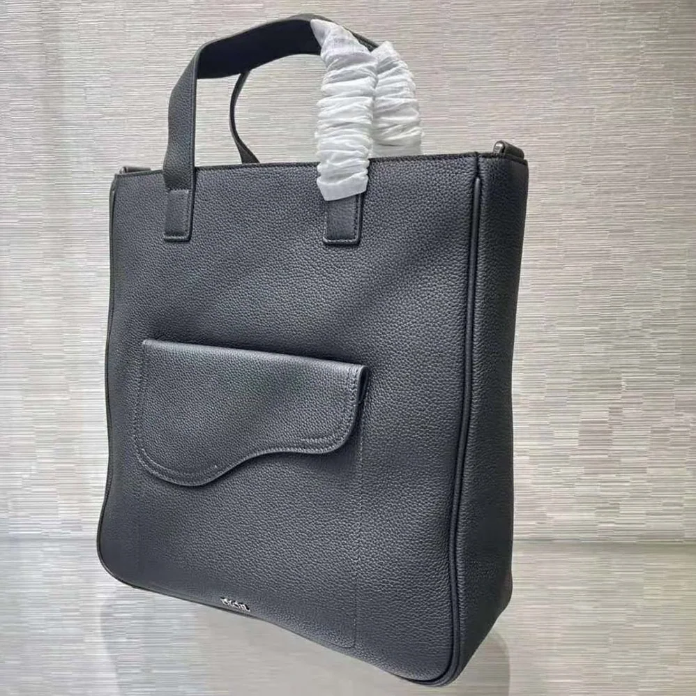 Dior Saddle Tote Bag with Shoulder Strap Black Grained Calfskin for Men Dior Saddle Tote Bag with Shoulder Strap Black Grained Calfskin for Men