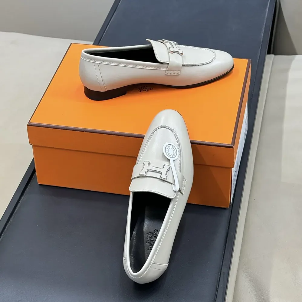 Hermes Paris Loafer in Goatskin for Women in Gray