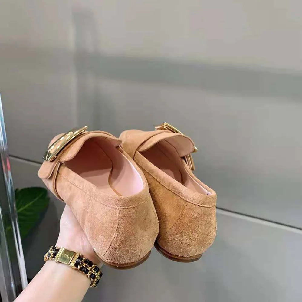 Roger Vivier Soft Metal Buckle Loafers in Suede for Women Roger Vivier Soft Metal Buckle Loafers in Suede for Women