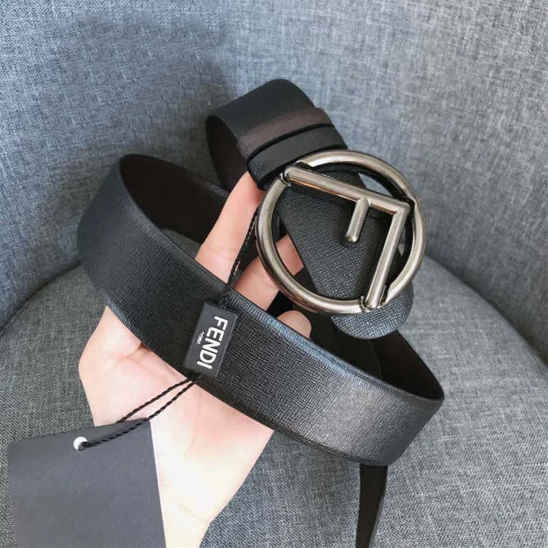 Fendi Black and Brown Leather Belt for Men Fendi Black and Brown Leather Belt for Men